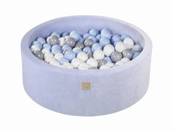 Basen okrągły velvet 30cm baby blue + 200 piłek: białe, baby blue, szare