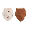Filibabba Śliniak bandana 2 szt. Lucky + Amber Brown