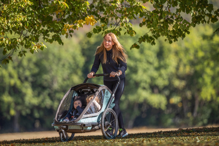 Hamax - Przyczepka rowerowa COCOON, podwójna - Green/black