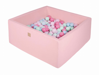 MeowBaby® Suchy Basen z Piłeczkami 200 szt Kwadratowy, pudrowy róż