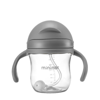 Mininor Butelkaze słomką 220 ml Grey Seal