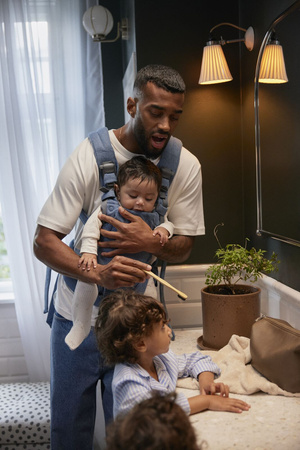 BABYBJORN - nosidełko Harmony, Woven Niebieski melanż