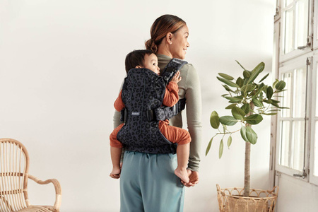 BABYBJORN ONE AIR 3D MESH  - nosidełko, Antracyt/Leopard