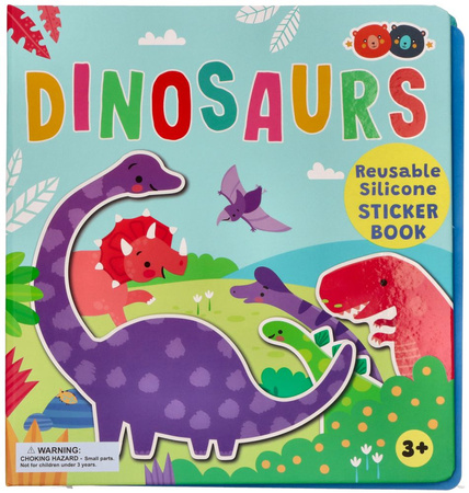 Naklejki silikonowe z książeczką dinozaury