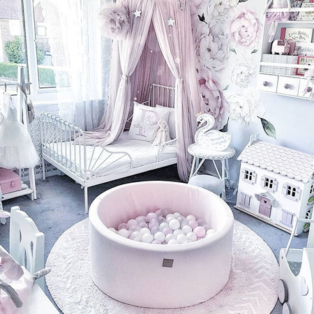 MeowBaby® Suchy Basen z Piłeczkami 200 szt Okrągły, Pudrowy Róż