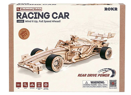 ROBOTIME Składany Drewniany Model Puzzle 3D Samochód Wyścigowy