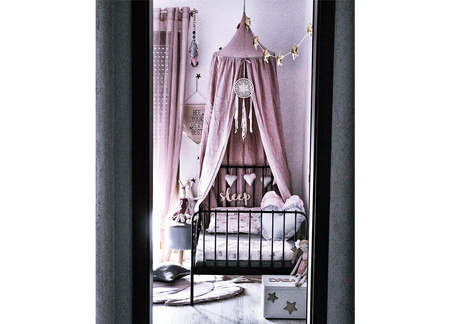 Baldachim z lnu brudny róż