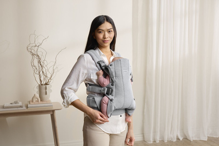 BABYBJORN - nosidełko Harmony, Woven Jasny szary melanż