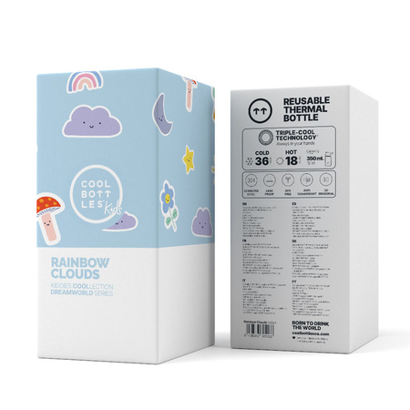 Cool Bottles Butelka termiczna Kiddies 350 ml Rainbow Clouds