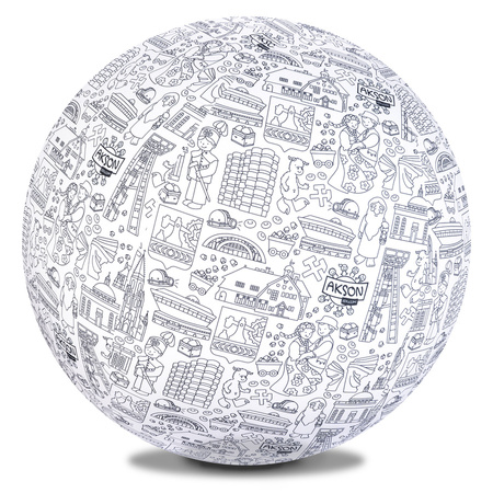Piłka Balonowa do kolorowania XXL Akson seria miasta: KATOWICE