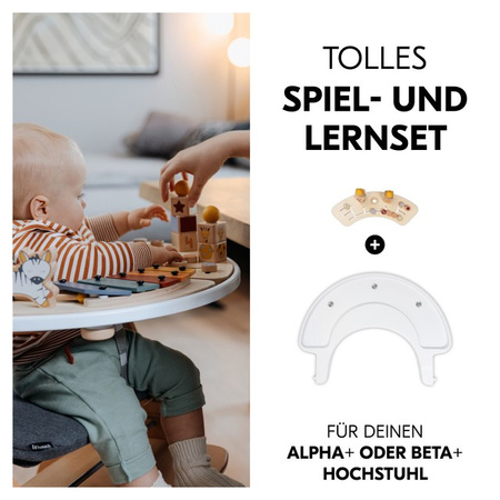 hauck zestaw taca i zabawka do krzesełka Alpha sorter z żyrafą