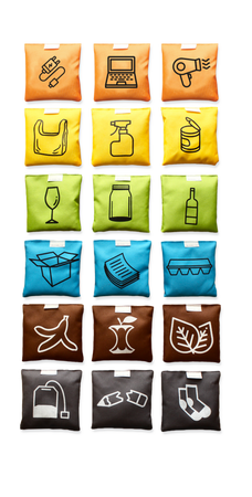 Zestaw Chusta Edukacyjna Recykling Plus Elektrośmieci AKSON 3m + 18 woreczków