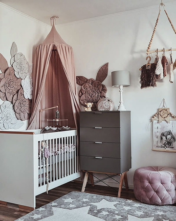 Baldachim z lnu brudny róż