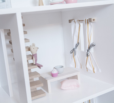 Mini mebelki dla lalek z drewna, do domku myszek