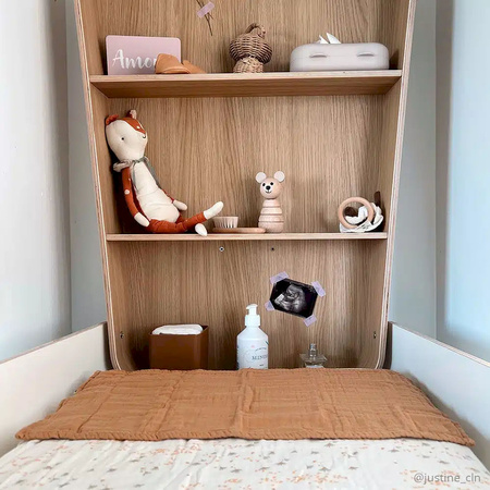 Charlie Crane Pokrowiec na materac do przewijaka NOGA/PAGO i 2 pieluszki Pia/Camel