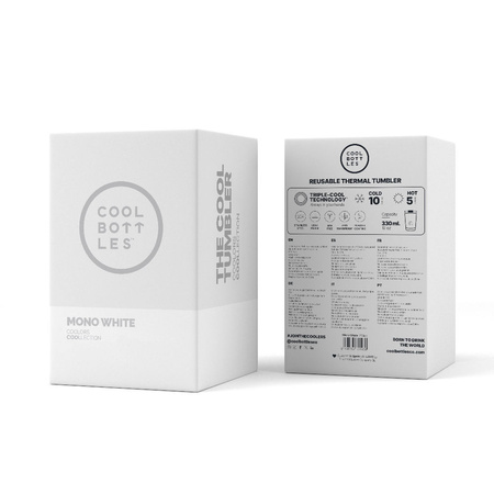 Cool Bottles Kubek termiczny 330 ml Mono White