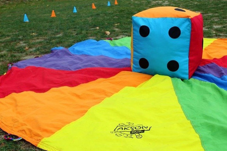 Kostka edukacyjna Tęczowa XXL Kropki