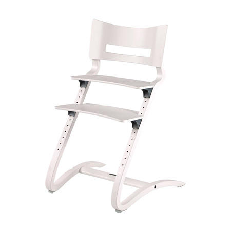 LEANDER - krzesełko do karmienia CLASSIC™, białe + barierka, tacka, poduszka Dark Blue - ZESTAW