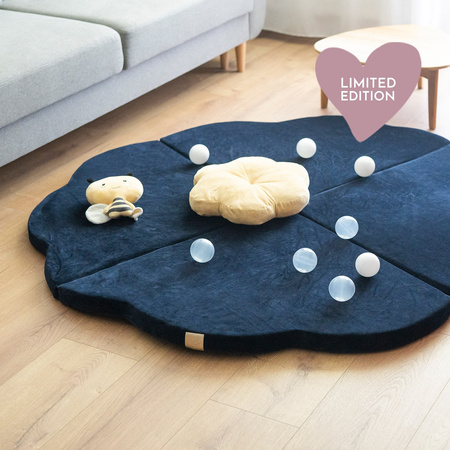 MeowBaby® Mata do Zabawy 160x160cm dla Dziecka Chmurka Składana, Granatowa - edycja limitowana