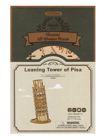 ROBOTIME Drewniane Puzzle 3D - Krzywa Wieża