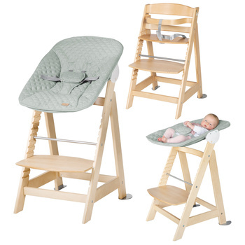 roba krzesełko z leżaczkiem 2w1 Born Up naturalne/mroźna zieleń