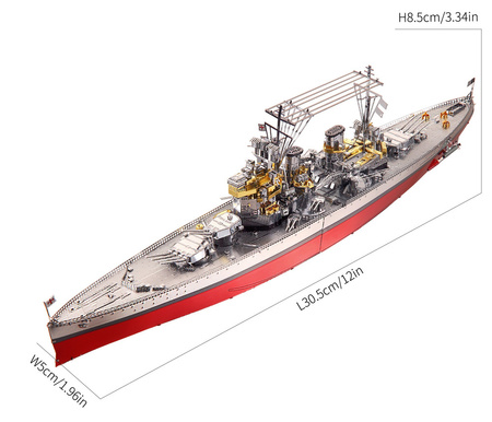 Piececool Puzzle Metalowe Model 3D - Statek HMS Prince of Wales
