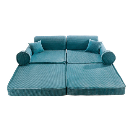 Aesthetic Sztruksowa sofa dziecięca Premium, turkusowa