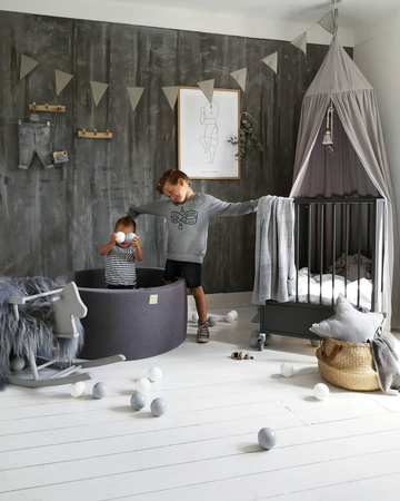 MeowBaby® Suchy Basen z Piłeczkami 200 szt Okrągły, Ciemnoszary