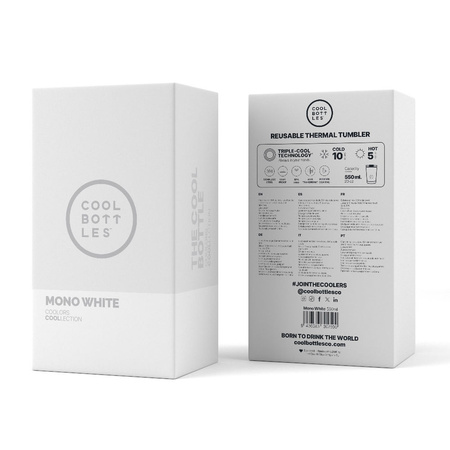 Cool Bottles Kubek termiczny 550 ml Mono White
