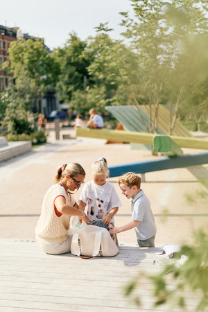 Childhome Torba do wózka Mommy Club Signature Teddy White