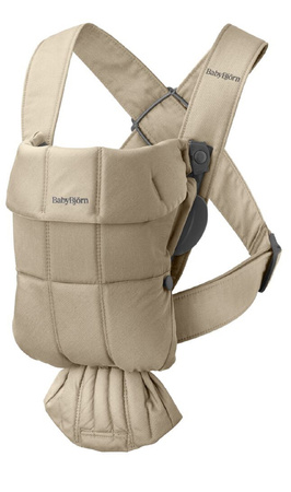 BABYBJORN MINI Woven – nosidełko, beżowe