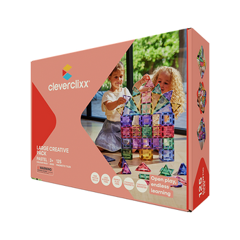 Cleverclixx - Klocki magnetyczne Large Creative Pack Pastel - 125 el.