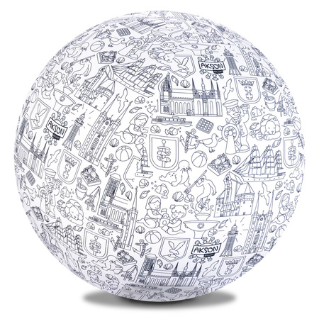 Piłka Balonowa do kolorowania XXL Akson seria miasta: TRÓJMIASTO