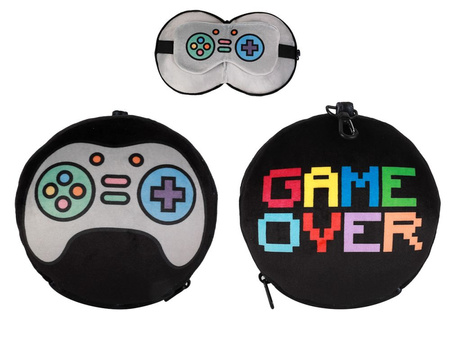 Poduszka podróżna z maską Let's play