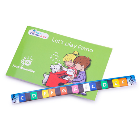 New Classic Toys Pianino czerwone – 18 klawiszy