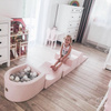MeowBaby® Piankowy Zestaw do Zabawy z Basenem + 100 piłeczek do wyboru, Jasnoróżowy