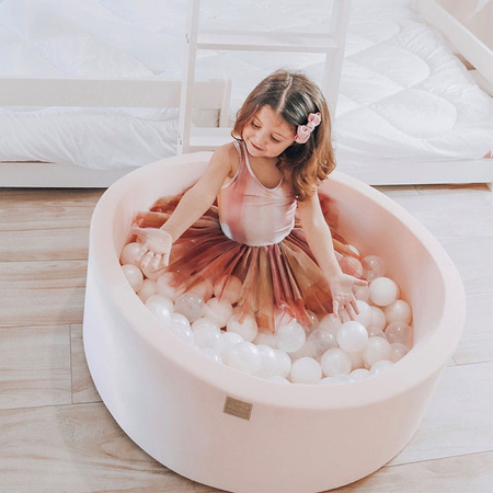 MeowBaby® Suchy Basen z Piłeczkami 200 szt Okrągły, Pudrowy Róż