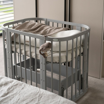 Łóżeczko 5w1 z  kołyską szare