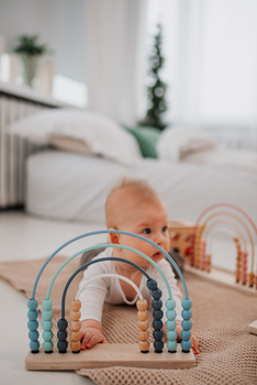 Drewniane liczydło tęcza, do nauki i zabawy