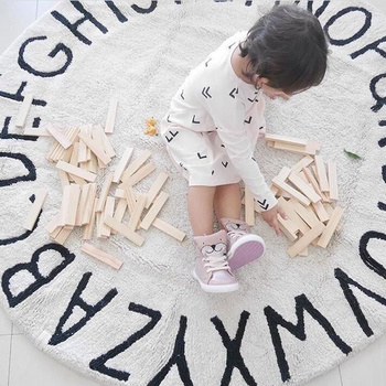 Okrągły Dywanik Alfabet do nauki Literek 120x120