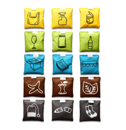 Zestaw Chusta Edukacyjna Recykling AKSON 3m + 15 woreczków