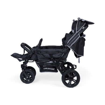 Childhome Wózek trzyosobowy Triplet Black