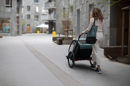 Hamax - Przyczepka rowerowa COCOON, podwójna - Green/black