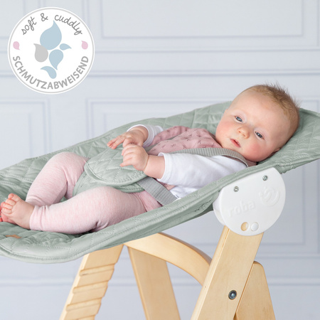 roba krzesełko z leżaczkiem 2w1 Born Up naturalne/mroźna zieleń