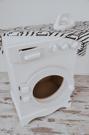 Realistyczna i solidna pralka zabawkowa z drewna,bezpieczne zabawki z atestem