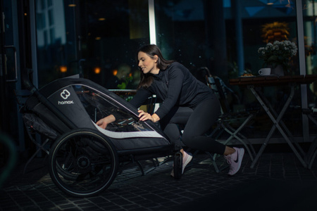 Hamax - Przyczepka rowerowa COCOON, podwójna - Grey/black