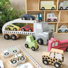Drewniane puzzle pojazdy JABADABADO