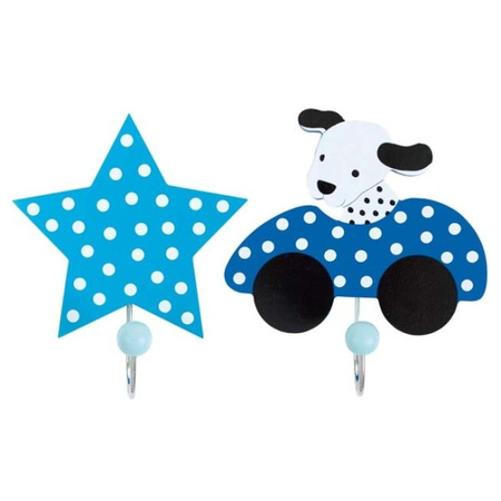 Wieszak niebieski pies 2szt