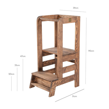 MeowBaby® Kitchen Helper Pomocnik Kuchenny dla Dziecka, Ciemny brąz