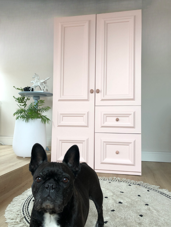 Różowa szafa z szufladami ,ponadczasowa garderoba dla dzieci Frankie